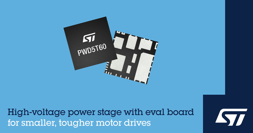 STMicroelectronics Unveils Compact High-Voltage Power Stage with Evaluation Board for Enhanced Motor Drives