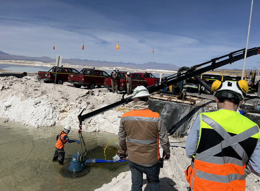 Atlas Copco WEDA electric dewatering pumps optimise lithium extraction process at Chilean mine